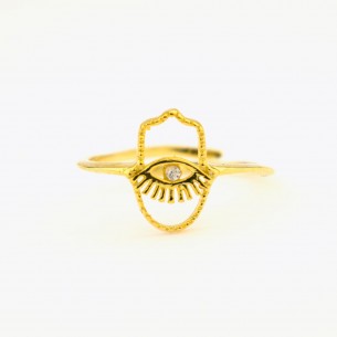 Eye Design Silver Ring