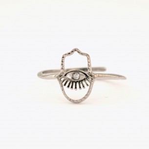 Silberner Ring mit Augendesign