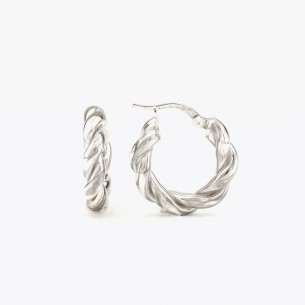 Rope Hoop Earrings - 925...