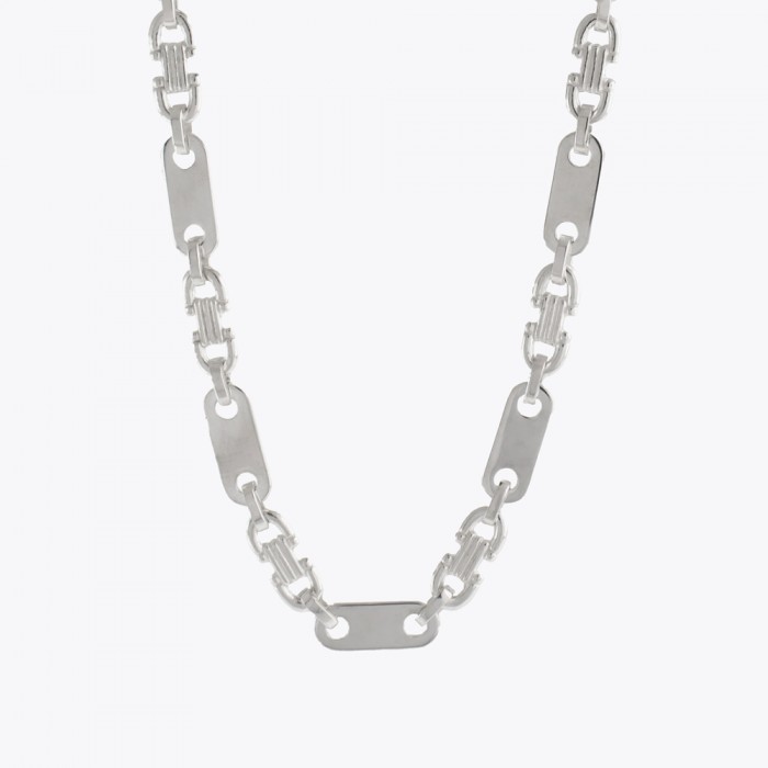 Plattenkette Chain Halskette 6,7 mm - 925 Sterling Silber