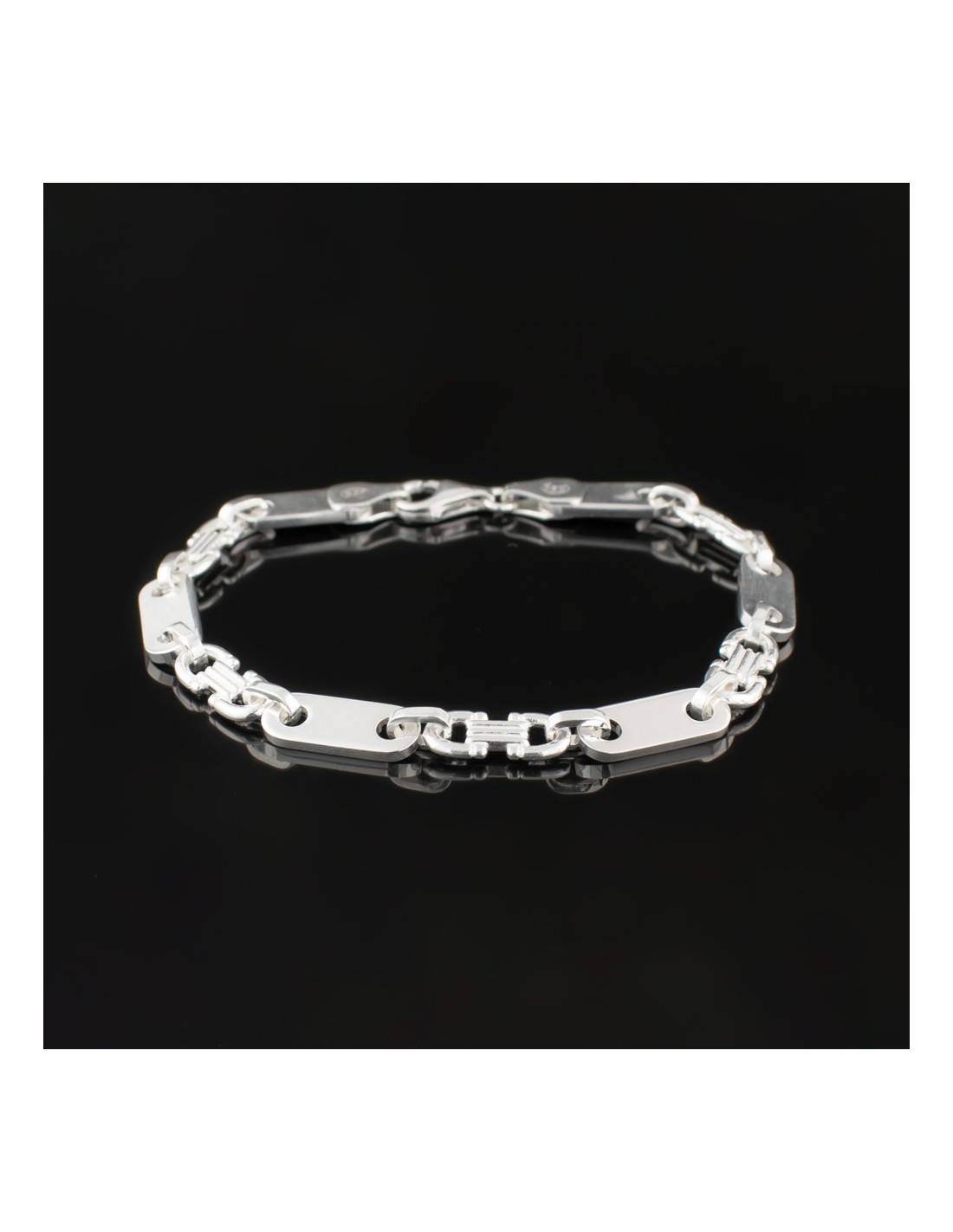 Plattenkette Chain Armband - 925 Sterling mm Silber 6,5