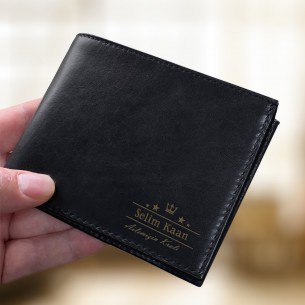 Personalized Black Leather...