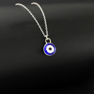 Evil Eye Beads Silver Necklace