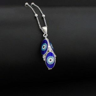 Evil Eye Perlen Silberkette