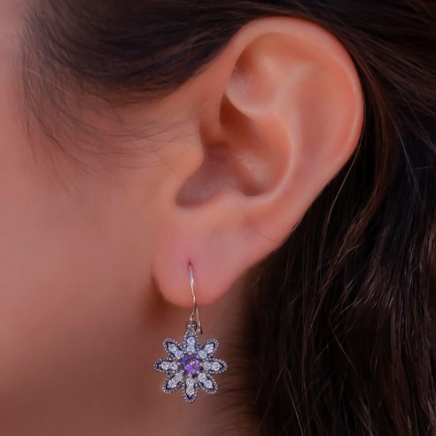 92.5 Silver Leaf Design Long Earring For Girls - Silver Palace