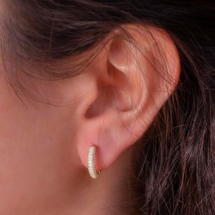 Zircon Stone Gold Ring Silver Earrings