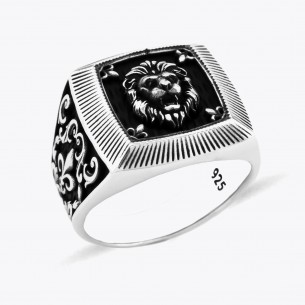 Lion Men's Sterling Silver Ring
