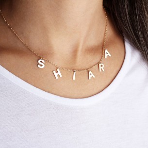 Personalized Name Letter Sterling Silver Necklace