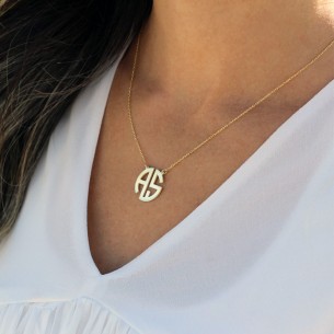 Personalized Two Letter Sterling Silver Necklace