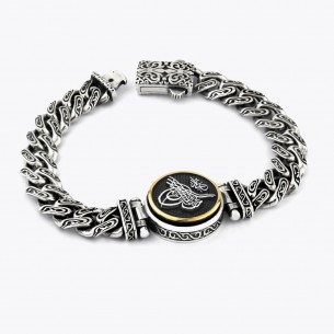 Ottoman Tugra Special Design Men's Silver Bracelet
