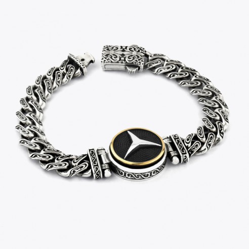 Mercedes Special Design Men's Silver Bracelet