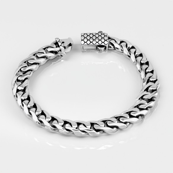 Mens Silver Heavy Curb Chain Bracelet | Hersey & Son Silversmiths