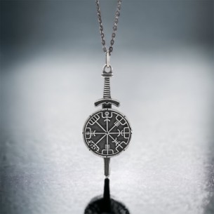 Viking Compass Necklace -...