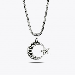 Moon Star King Chain in 925...