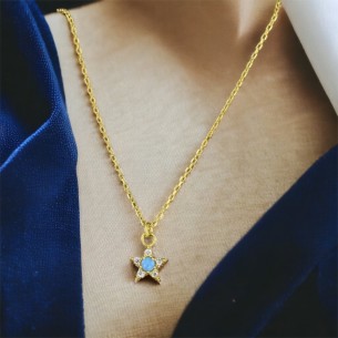 Mavi Opal Taşlı Yıldız...