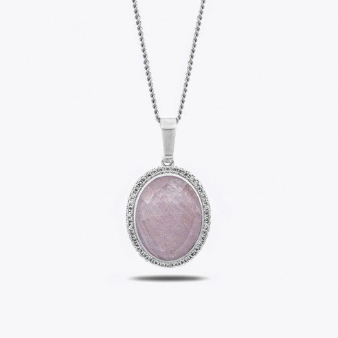 Pink Quartz Natural Stone Necklace