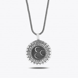 Three Crescent 925 Sterling Silver Necklace