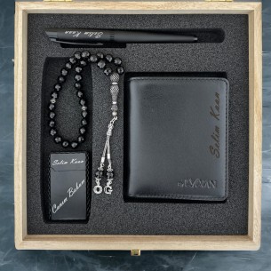 Personalisiertes Brieftaschen Feuerzeug Stift Gebetskette Geschenkset