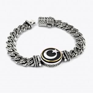 Mond Stern Maßgefertigtes Design Silber Armband