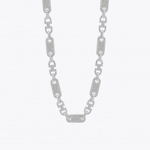 Valter Chain 6,8 mm Zircon Stone Special Design Necklace - 925 Sterling Silver