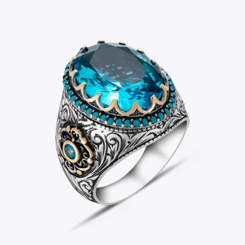Turquoise Gemstone Ring (फिरोज़ा अंगूठी) | Buy Firoza Ring
