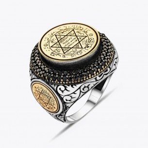 Solomon's Seal 925s Silver Signet Ring