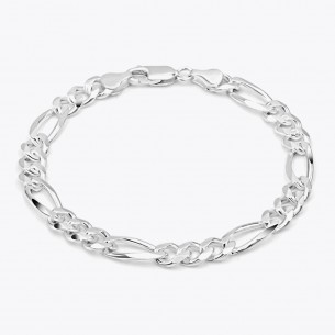 925 Sterling Silber Figaro Armband (7,5mm)