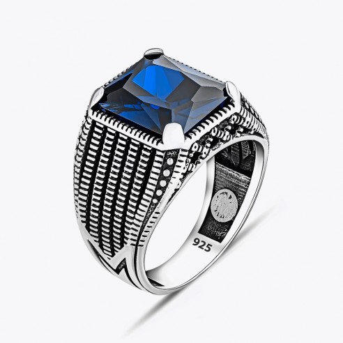 Blue Zircon 925 Sterling Silver Ring