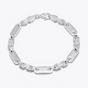 Plate Chain Bracelet 6,5 mm - 925 Sterling Silver