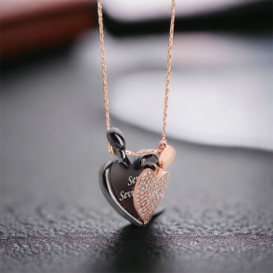 Personalized Embracing Hearts Necklace