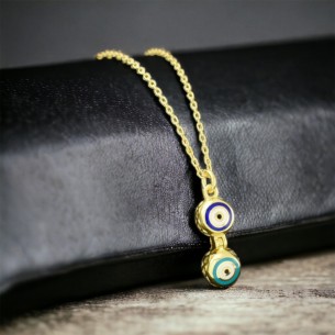 Evil Eye Beads Silver Necklace