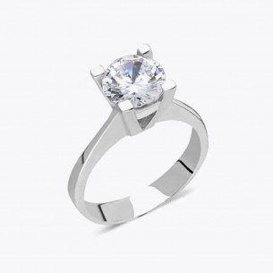 Solitaire 925s Silver Ring