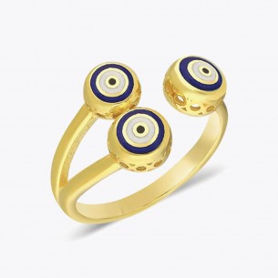 Evil Eye Perlen Silber Ring