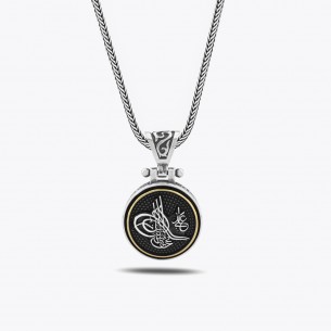 Osmanische Tughra Maßgefertigtes Design Silber Halskette