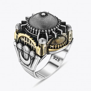 Hagia Sophia Moschee Motiv 925 Sterling Silber Ring