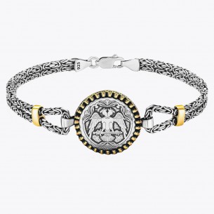 King Chain Double Eagle Silver Bracelet