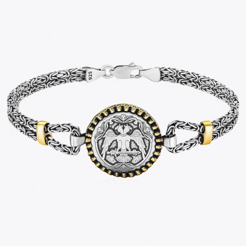 King Chain Double Eagle Silver Bracelet