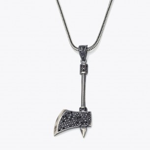 Sterling Silver Ax Men Necklace