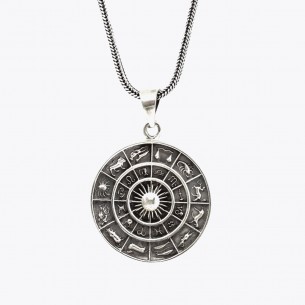 Zodiac 925 Sterling Silver Men Necklace