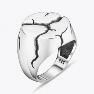 925 Sterling Silver Broken Design Ring