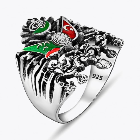 Osmanisches Zustand Wappen Herren Silber Ring