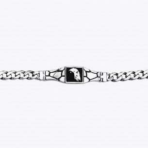 Gourmet Chain Eagle Figure Silver Bracelet