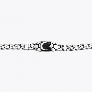 Gourmet Chain Moon Star Silver Bracelet