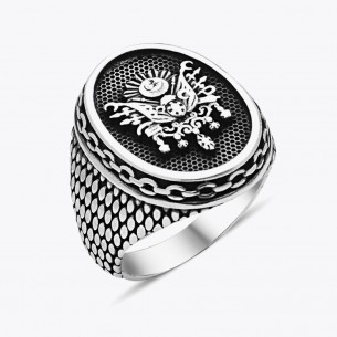 Coat of Arms of Ottoman Empire 925s Silver Ring