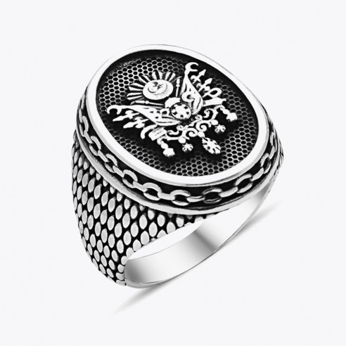Coat of Arms of Ottoman Empire 925s Silver Ring