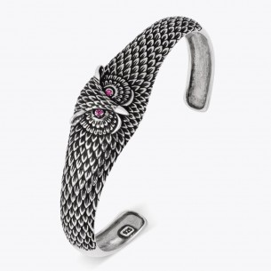 Owl Motif 925 Sterling Silver Bracelet