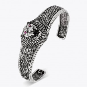 Lion Motif 925 Sterling Silver Bracelet