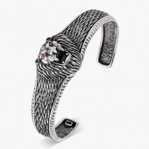 Löwen Motiv 925 Sterling Silber Armband