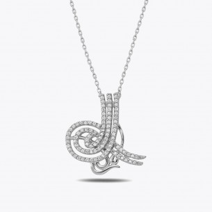 Ottoman Tughra 925 Sterling Silver Necklace