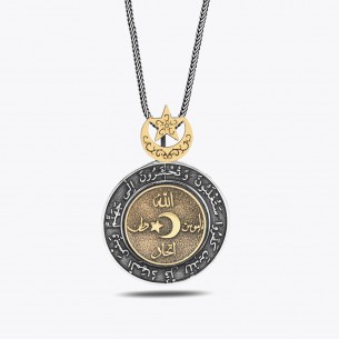 Union and Progress Medallion 925 Sterling Silver Necklace